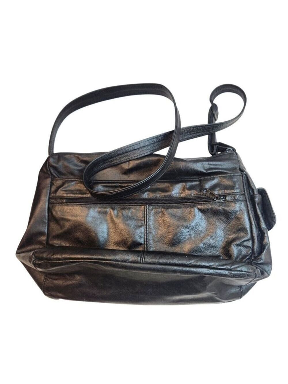 Ace Leather Concealed Carry Shoulder Bag With Multiple Zipper Compartments